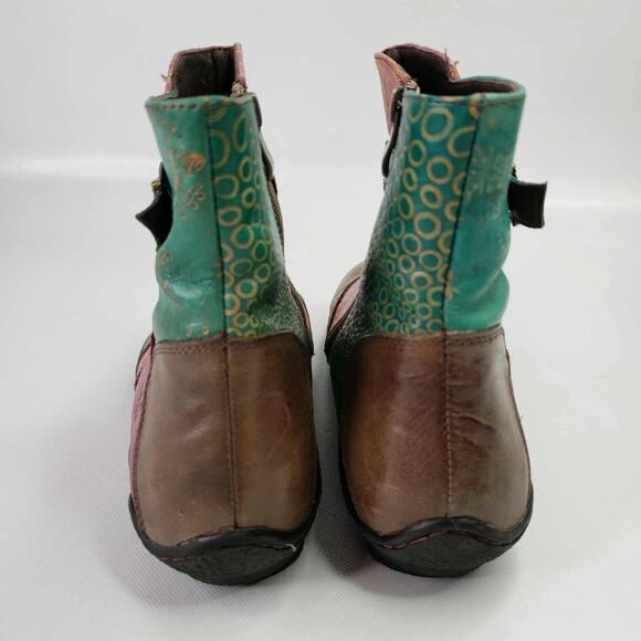 L'Artiste by Spring Step Leather Indigo Boot Patchwork Multicolor 41 US 10 - Picture 8 of 9